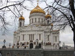 Россия. Москва. Храм Христа Спасителя. Вид со стороны Всехсвятского переулка.