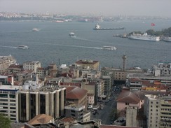 Вид на Босфор с Галатской башни. Стамбул. Турция.