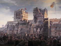 Турция. Стамбул. Исторический музей 1453 год. Фрагмент панорамы взятия Константинополя.